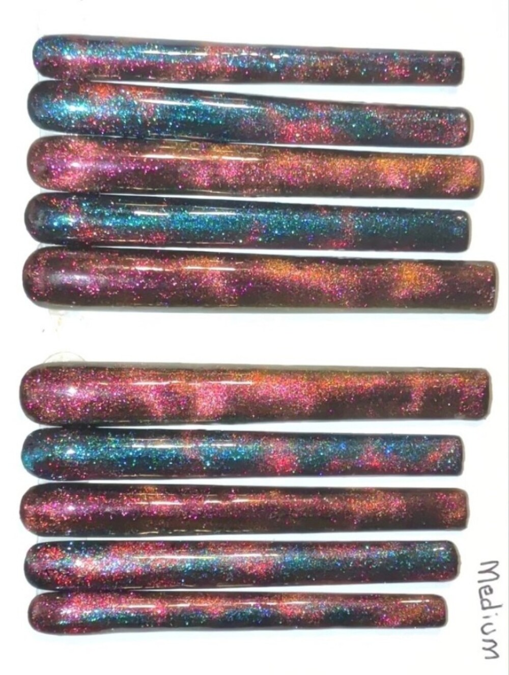 Hand crafted custom Square Cateye 10pc 6xl acrylic press on nails sz Medium - Picture 8 of 17